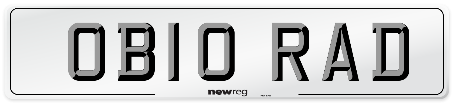 OB10 RAD Number Plate from New Reg
